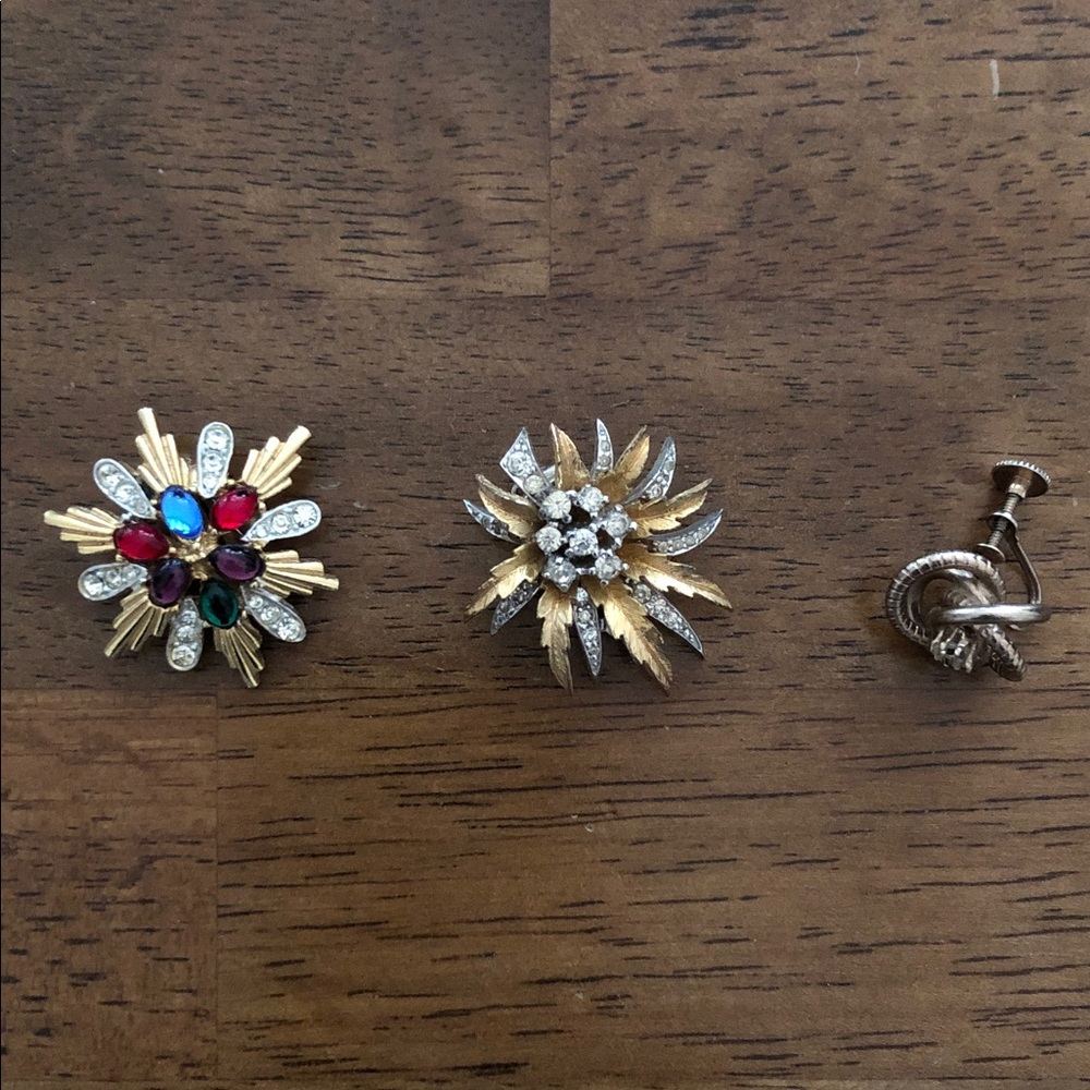 Gold and Silver Floral Single Earrings Lot